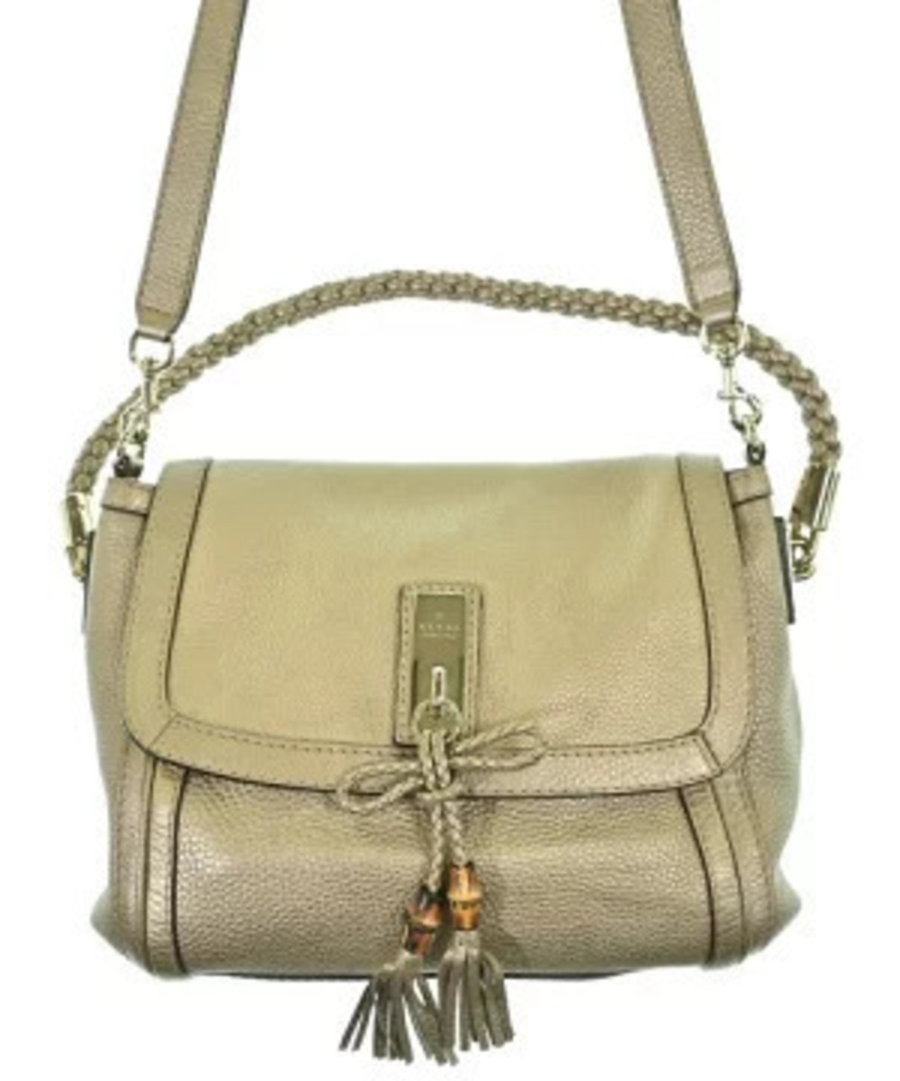 Gucci Bella shoulder bag braided handles tassel Cream